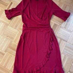 Express Red Wrap Dress